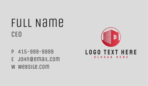Construction Red Home Business Card Design Image Preview