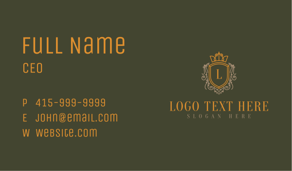 Classic Royal Shield Lettermark Business Card Design Image Preview