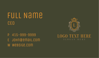Classic Royal Shield Lettermark Business Card Image Preview
