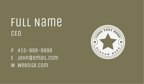 Army Soldier Star  Business Card Design Image Preview