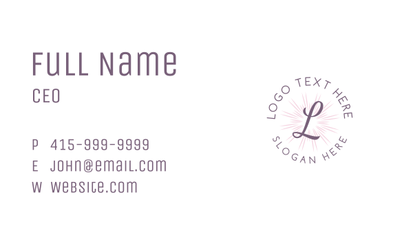 Feminine Sun Rays Letter Business Card Design Image Preview