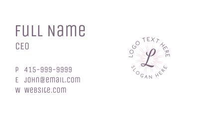 Feminine Sun Rays Letter Business Card Image Preview