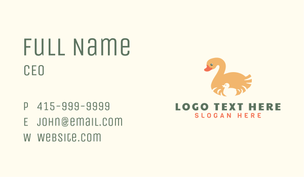 Wild Duck & Duckling  Business Card Design Image Preview