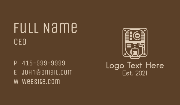 Coffee Maker Machine  Business Card Design Image Preview