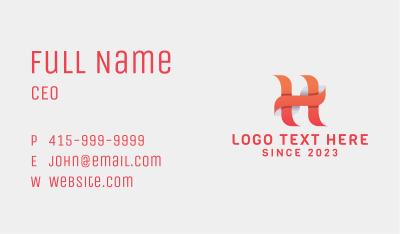 Digital Software Letter H Business Card Image Preview