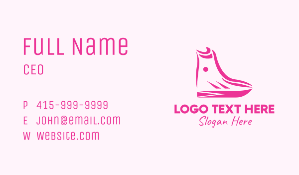 Pink Fashion Boots Business Card Design