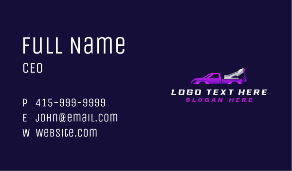 Tow Auto Trucking Business Card Design Image Preview