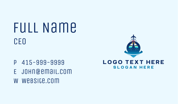 Plane Travel Vacation Business Card Design Image Preview