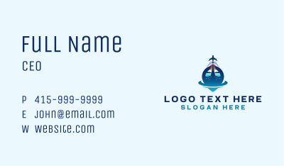 Plane Travel Vacation Business Card Image Preview