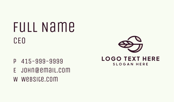 Organic Skincare Letter G Business Card Design Image Preview