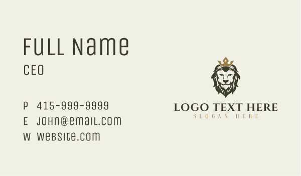 Royal Crown Lion Business Card Design Image Preview