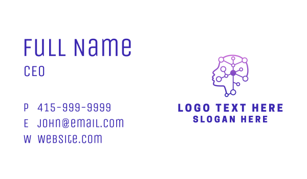 Artificial Intelligence Psychology Business Card Design Image Preview