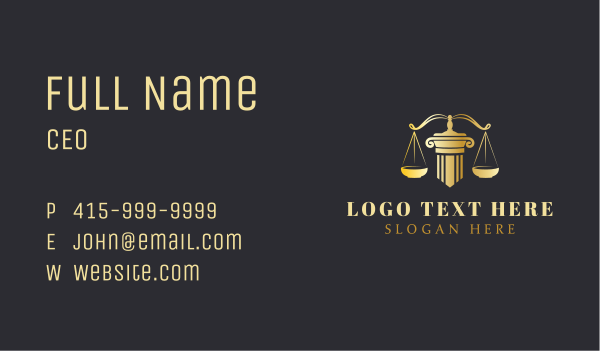 Golden Scale Pillar Business Card Design Image Preview