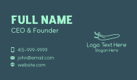 Minimalist Teal Airplane Business Card Preview