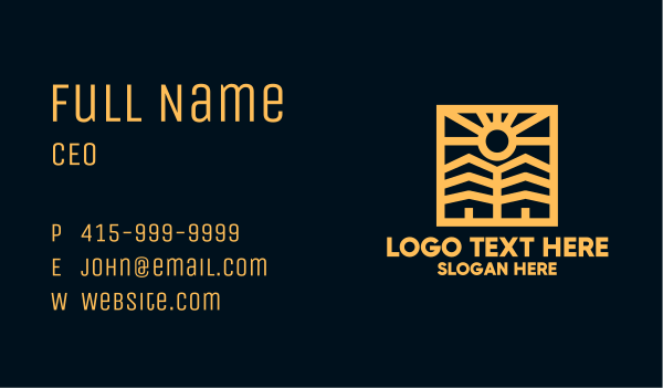 Minimalist Golden Neighborhood  Business Card Design Image Preview