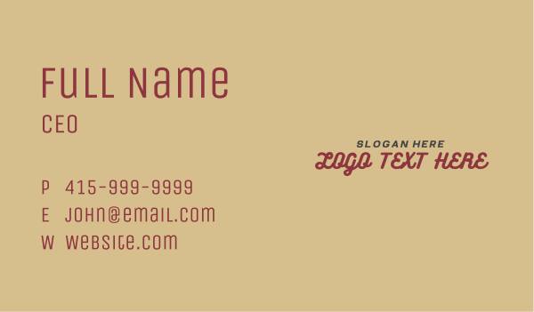 Generic Casual Wordmark Business Card Design Image Preview