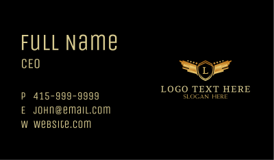 Luxury Wings Shield Business Card Image Preview