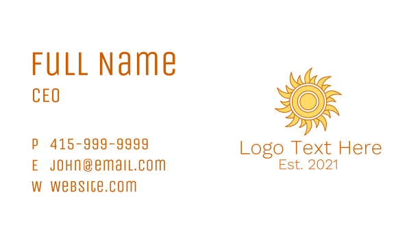 Morning Summer Sun Business Card Design Image Preview