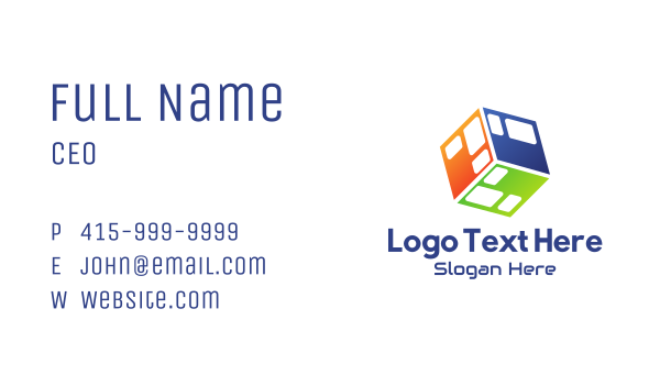 Tech Cube Business Card Design Image Preview