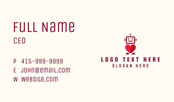 Red Dating Robot Business Card Design Image Preview