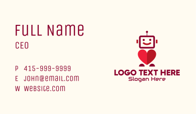 Red Dating Robot Business Card