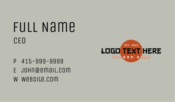 Asian Japanese Wordmark Business Card Design Image Preview