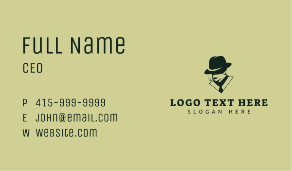 Smoking Gentleman Hat Business Card Design Image Preview