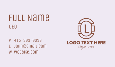 Brown Retro Lettermark Business Card Image Preview