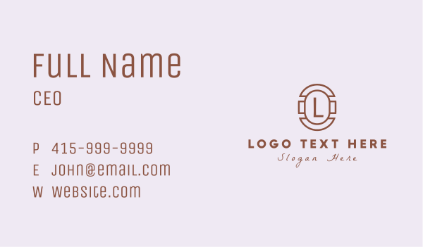 Brown Retro Lettermark Business Card Design Image Preview
