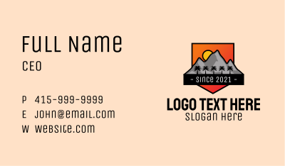 Tropical Mountain Badge Business Card Image Preview