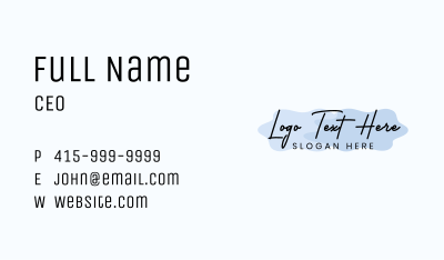 Handwritten Cursive Wordmark Business Card Image Preview