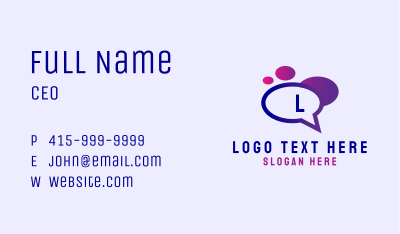 Messaging Chat Lettermark Business Card