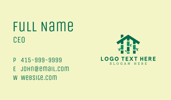 Bamboo Stalk House Business Card Design Image Preview