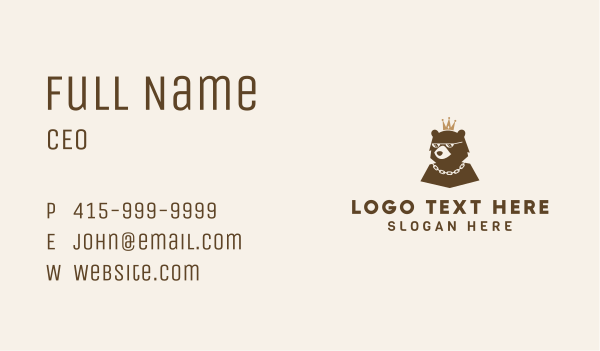 Stylish Bear Crown Business Card Design Image Preview