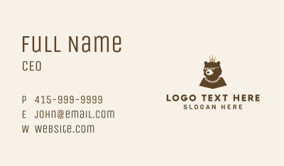Stylish Bear Crown Business Card Image Preview