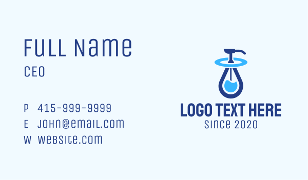 Blue Liquid Sanitizer Business Card Design Image Preview
