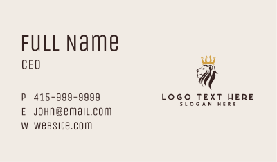 Royal Lion Crown Business Card Image Preview
