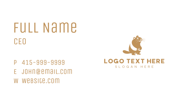 Beaver Wildlife Animal Business Card Design Image Preview