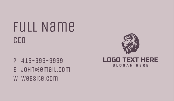 Wild Lion Animal Business Card Design Image Preview