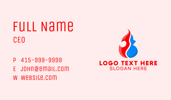 Fire Water Energy  Business Card Design Image Preview