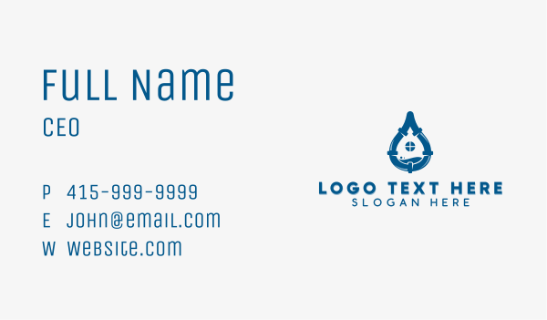 Handyman Pipe Plumbing Business Card Design