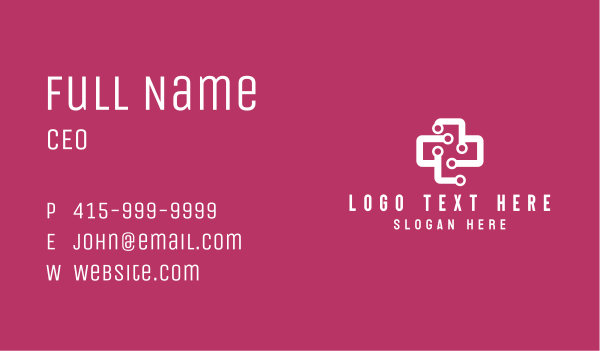 Tech Medical Cross Business Card Design Image Preview