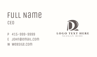 Stylish Artisanal Letter D Business Card Image Preview