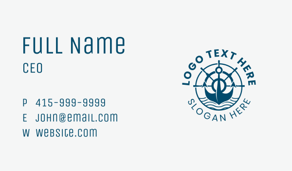 Anchor Wheel Emblem Business Card Design Image Preview