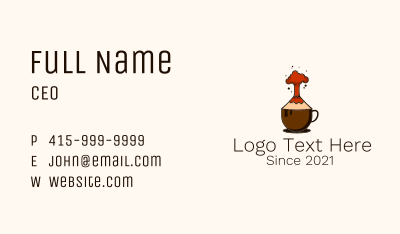 Volcano Coffee Cup Business Card Image Preview