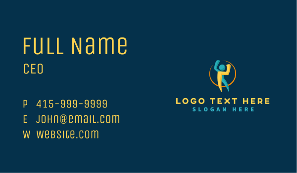Electricity Bolt Human Business Card Design Image Preview