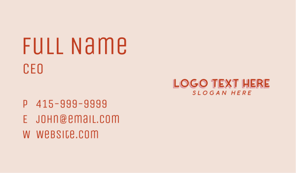 Playful Red Wordmark Business Card Design Image Preview