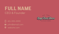 Funky Vintage Wordmark Business Card Preview