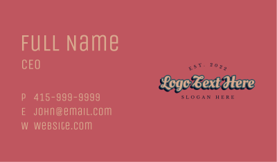 Funky Vintage Wordmark Business Card Image Preview