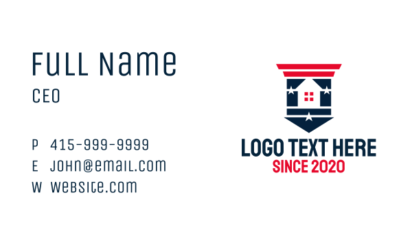 Star Patriotic House  Business Card Design Image Preview
